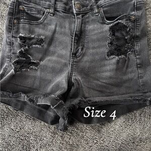American Eagle Outfitters Charcoal Distressed Jean Shorts